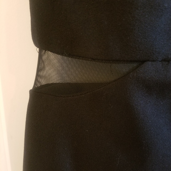 New Morgan & Co Scuba Spaghetti Strap Body-Con Mini Dress Women Sz 3 Black Crepe - Picture 3 of 6